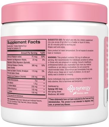 Flat Tummy Pre Workout Powder For Women " Energy Endurance And Muscle Support With 3G Creatine 1.6G Betaalanine Electrolytes " Fruit Punch Flavor " 30 Servings