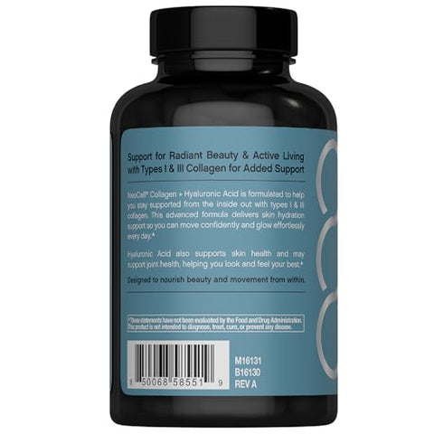 Neocell Collagen Peptides Capsules 90 Count Plus Hyaluronic Acid Skin Hydration Superior Absorption Advanced Grass Fed Formula Supplement For Women And Men