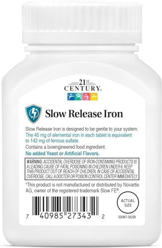 21St Century Slow Release Iron Tablets 60 Ea Pack Of 4 Packaging May Vary