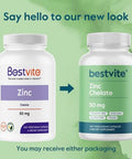 Bestvite Zinc Chelate 50Mg (240 Vegetarian Capsules) - No Stearates - No Dicalcium Phosphate - Vegan - Non Gmo - Gluten Free