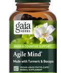 Gaia Herbs Agile Mind Brain & Cognitive Support Herbal Supplements With Organic Turmeric Root Bacopa Black Pepper And Ginkgo Biloba 60 Vegan Liquid Phytocapsules (30Day Supply)