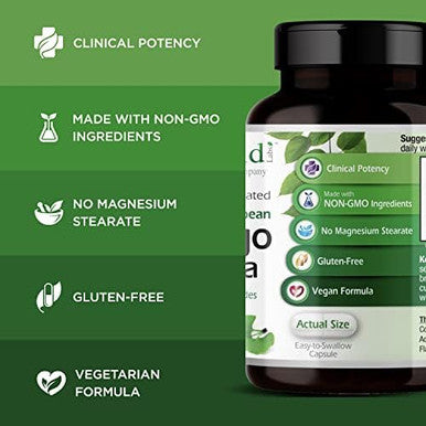 Emerald Labs Ginkgo Biloba Extract - Brain Health Supplement - Antioxidant & Energy Support - 60 Vegetable Capsules (30-Day Supply)