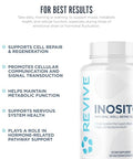 Revive MD Inositol Supplement for Men and Women Mood Support Hormonal Balance Healthy Blood Sugar and Reproductive Health VeganFriendly GlutenFree 360 Vegetarian Capsules