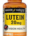 Mason Natural Lutein 20 Mg With Vitamin E Healthy Vision And Eye Function Supports Eye Health 30 Softgels