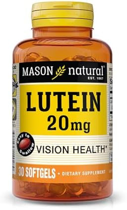 Mason Natural Lutein 20 Mg With Vitamin E Healthy Vision And Eye Function Supports Eye Health 30 Softgels