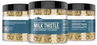 Earthborn Elements Milk Thistle 200 Capsules, Pure & Undiluted, No Additives