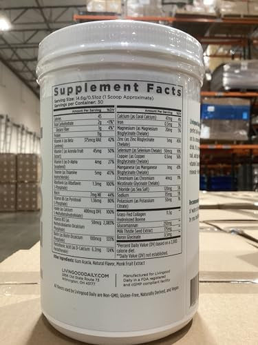 Livingood Daily Collagen Powder For Women & Men (Vanilla) - Grass-Fed Hydrolyzed Collagen Peptides, Protein & Multivitamins For Healthy Hair, Skin & Nails - Keto & Paleo, Gluten - 30 Servings