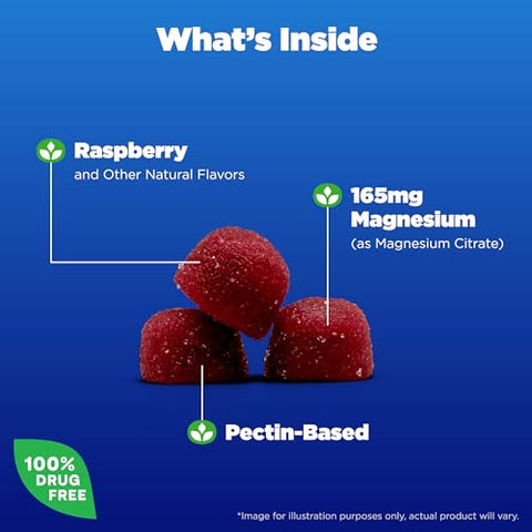 Natrol Magnesium Citrate High Absorption Magnesium Supplement For Mood And Stress Helps Calm The Mind And Relax The Body 60 Raspberry-Flavored Gummies Up To A 30 Day Supply