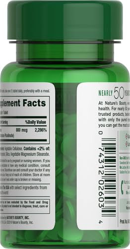 Nature's Bounty Mega Chromium Picolinate 800 Mcg Tablets 50 Ea