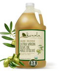 Kevala Extra Virgin Organic Olive Oil - Unrefined Cooking Oil, Cold Pressed and with no Preservatives, Made with Carefully Selected Fresh Olives, Natural Kitchen Pantry Essential, Easy Storage, 64 oz