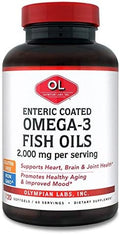 Olympian Labs Enteric Coated Omega 3 Fish Oils 2000 Mg Per Serving/ 60 Servings 120 Softgels