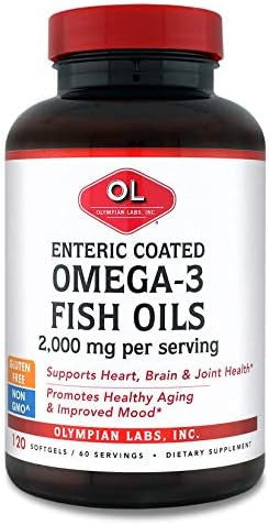 Olympian Labs Enteric Coated Omega 3 Fish Oils 2000 Mg Per Serving/ 60 Servings 120 Softgels