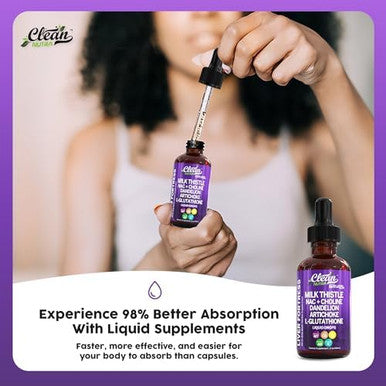 Milk Thistle Nac Liver Cleanse Detox & Repair Supplement Liver Support Liquid Drops With Dandelion Extract, Artichoke, Chanca Piedra, Beet Root, Choline, L-Glutathione, Ginger, Burdock, Schisandra