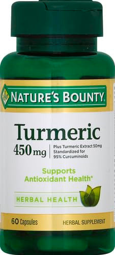 Nature's Bounty Turmeric Capsules Antioxident Health 450 Mg 60 Ct