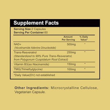 Life Nutrition-Nad Supplement 1000Mg 120 Capsule - True Nad+ & Resveratrol,Nmn Alternative For Anti-Aging Natural