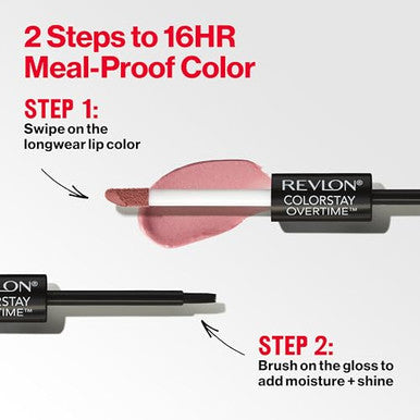 Revlon Liquid Lipstick With Clear Lip Gloss Colorstay Overtime Lipcolor Dual Ended With Vitamin E 340 Eternally Tan 0.07 Fl Oz