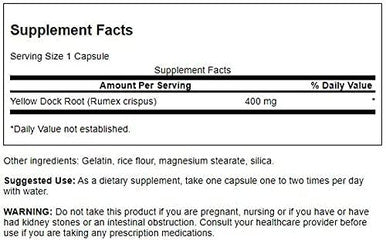 Swanson Full Spectrum Yellow Dock Root 400 Milligrams 60 Capsules (2 Pack)