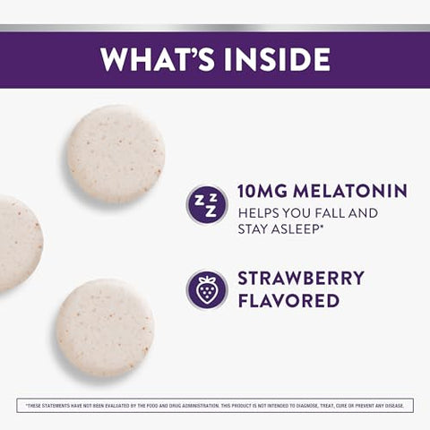Zzzquil Pure Zzzs Fast Dissolve Melatonin Melatonin 10Mg Sleep Aid Supplement Sleep Aids For Adults Strawberry Flavored 90 Fast Dissolve Melatonin Tablets