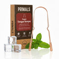 Primals Copper Tongue Scraper - Fresher Breath & Improved Oral Health - Natural Ayurvedic Cleaner For Daily Detox - Rust-Resistant Eco-Friendly With Travel Cloth Pouch Included (1 Count)