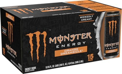 Monster Energy Orange Dreamsicle, Energy Drink, 16 Ounce (Pack of 15)