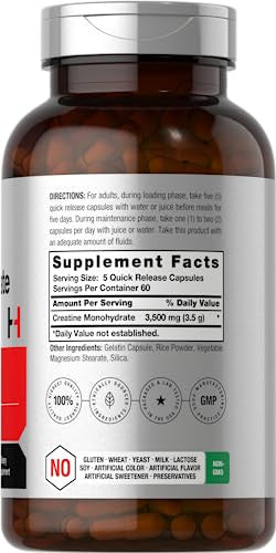 Horbaach Creatine Monohydrate Capsules 300 Count 3500Mg