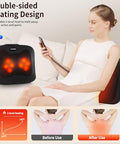 Masgre 2 In 1 Back Massager And Lumbar Support Pillow With Heat Shiatsu Massagers Deep Tissue Kneading Massage Pillows For Lower Back Leg Shoulder Pillow For Office Chair s For Mom Dad Women Men