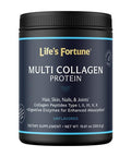 Life's Fortune Multi Collagen Peptides Powder Drink Plus for Women & Men - Type I II III V X Blend with Digestive Enzyme ÃƒÂ¢Ã¢â€šÂ¬Ã¢â‚¬Å“ for Skin Hair Nails Joints Health Unflavored 30 Servings