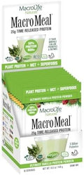 Macrolife Naturals Macromeal Vegan Vanilla Superfood Supplement Powder Protein + Greens Probiotics Digestive Enzymes Fiber - Energy Detox Immune - Non-Gmo Gluten-- 10 Packet Servings