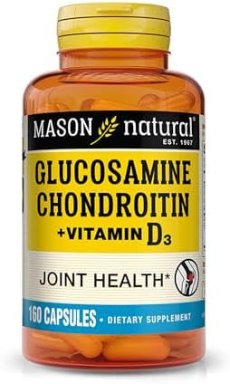 Mason Natural Glucosamine Chondroitin Plus Vitamin D3 Supports Joint And Bone Health Improved Mobility And Flexibility 160 Capsules