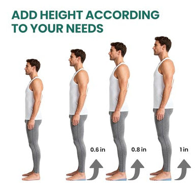 Welnove 3 Layers Adjustable Height Increase Insoles - Welnove 3/4 Length Heel Lifts Inserts For Women Men - Shoe Insoles For Leg Length Discrepancy Heel Pain Spurs Achilles Tendinitis (Size L 0.6-1 Inch)