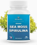 Organic Sea Moss Spirulina, 90 Capsules, 100% Organic Sea Moss Spirulina, Strength & Endurance- High Potency Sea Moss Supplement, Made In Usa, Superfood Capsules For Men & Women, Vegan