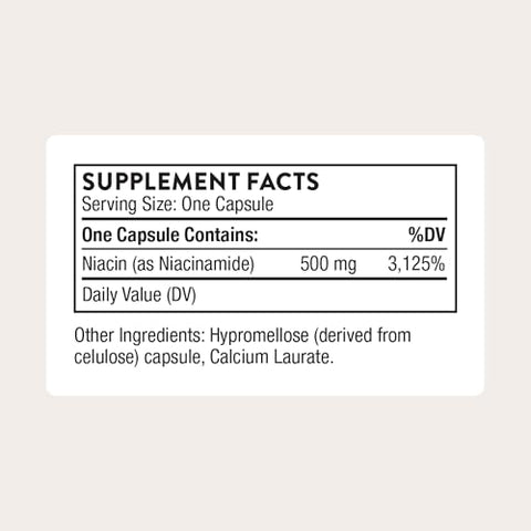Thorne - Niacinamide - Non-Flushing Form Of Vitamin B3 - Supports Skin Health & Provides Cellular Protection - Niacin Supplement - Third-Party Certified - Gluten Dairy & Soy-Free 180 Capsules