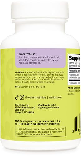 Wellah Hyaluronic Acid Supplement For Women (100Mg) 120 Capsules
