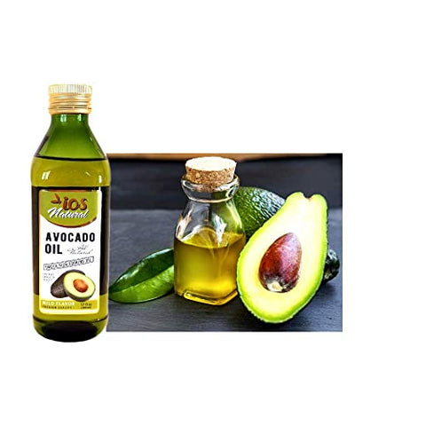 IOS Natural 100% Pure Avocado Oil 17oz, High-Heat Cooking, Frying, Baking, Homemade Sauces, Dressings and Marinades