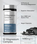 Horbaach Magnesium Complex 1490 mg 240 Capsules 10 Forms of Elemental Magnesium Vegan NonGMO Gluten Free