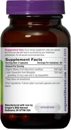 Oregon'S Wild Harvest Eyes Love Lutein Capsules Nongmo Organic Herbal Supplements 60 Count