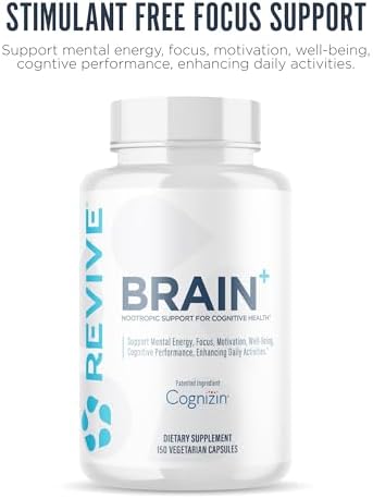 Revive Md Brain Supplement For Memory & Focus " Stimulant Nootropic Formula For Cognitive Health With Niacin Vitamins B6 & B12 Acetyllcarnitine Hcl & Alphagpc " 150 Capsules (30 Servings)
