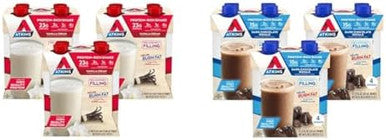 Atkins Vanilla Cream Meal Size Protein Shake 23G Protein Low Glycemic & Dark Chocolate Royale Protein Shake 15G Protein Low Glycemic 2G Net Carb 1G Sugar Keto Friendly 12 Count