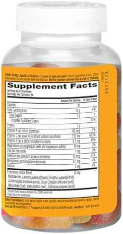 Airborne Assorted Fruit Flavored Gummies 42 Count 750Mg Of Vitamin C And Minerals & Herbs Immune Support (Packaging May Vary) (Pack Of 3)