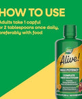 NatureS Way Alive Max Potency Complete Liquid Multivitamin Liquid Vitamin Promotes Energy Metabolism Heart and Muscle Function With Vitamins A B C D Multivitamins For Women and Men 30.4 Fl Oz