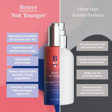 Better Not Younger Superpower+ Advanced Densifying Serum - Hair Fortifier With Biotin Niacinamide Rosemary & Apple Cider Vinegar For Stronger Fuller Hair