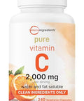 Micro Ingredients Pure Vitamin C 2000Mg 240 Veggie Capsules Highly Bioavailable Fat & Water Soluble Forms Max Potency Antioxidant & Immune Support Supplement Easily Absorbed Non-Gmo Filler Free