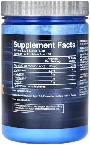Bodytech Bcaa + Glutamine Powder - Unflavored For Enhanced Muscle Recovery Strength And Endurance Supports Post-Workout Recovery And Daily Performance (14.4 Oz./59 Servings)