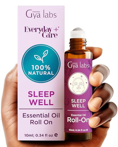 Gya Labs Peppermint & Sleep Roll On Set - Aromatherapy Grade Essential Oils Set - 2X0.34 Fl Oz - Gya Labs