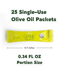 Olive Oil Packets - Olizzi Classic Organic Extra Virgin, New Harvest, Award Winning, Cold Pressed, USDA Organic Certified, Single Serve, Mini, Salad Dressing To Go, Individual, Travel Size, 25 Single Use Packs (0.34 Fl Oz / Unit