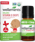 Wellements Baby Organic Vitamin D Drops for Infants and Toddlers (90Day Supply) Certified Newborn+ Liquid Vitamin D3 Drops Support Healthy Growth and Bone Development 400 IU per Drop (1 Drop Daily)