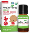 Wellements Baby Organic Vitamin D Drops for Infants and Toddlers (90Day Supply) Certified Newborn+ Liquid Vitamin D3 Drops Support Healthy Growth and Bone Development 400 IU per Drop (1 Drop Daily)