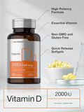 Horbaach Vitamin D3 2000IU Softgels 150 Count 50mcg Cholecalciferol NonGMO and Gluten Free Supplement