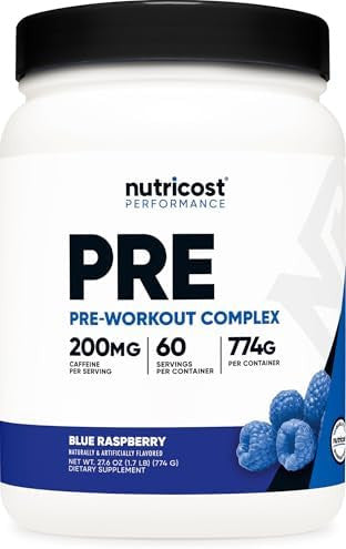 Nutricost Preworkout Complex Powder (60 Servings Blue Raspberry) Preworkout Supplement With Betaalanine Taurine & Amino Acids