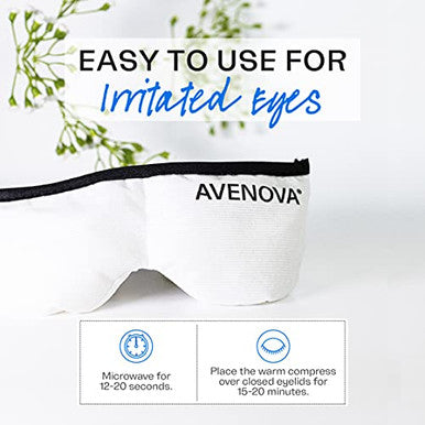 Avenova Eye Compress Mask - Reusable & Microwaveable Eye Mask For Irritated Eyes - Stye Headache Allergy & Sinus Relief